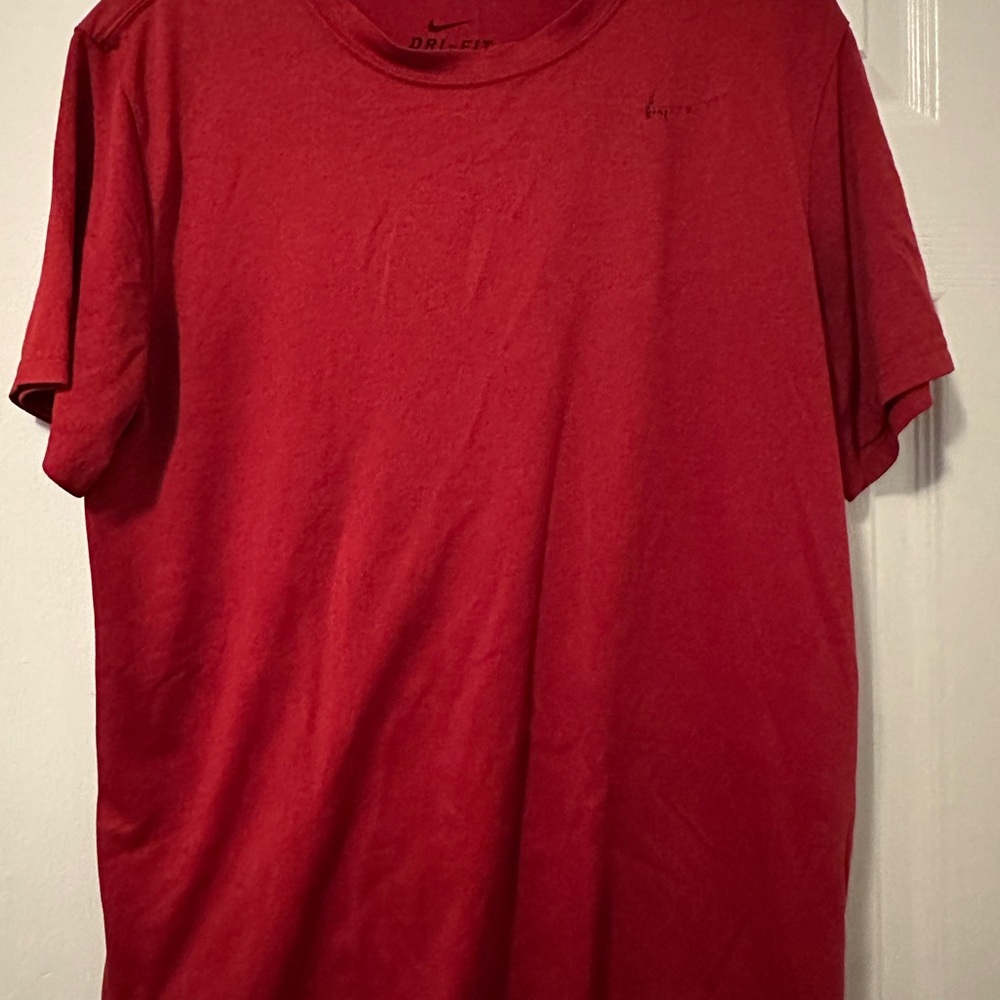 Nike Red Short Sleeve Tee Classic Crew Neck